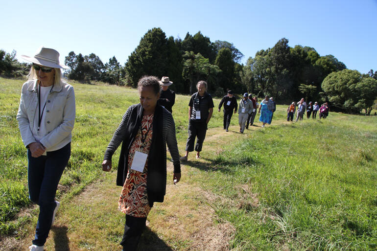 Lynn Smith and Mercy Hauriasi join the pilgrimage followed by Abp Geoff Smith(Aus), Abp Justin Duckworth Fono members and international guests.