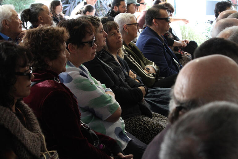 Manuhiri from Waiapu, Wellington and Te Tai Tokerau listen in to the whaikorero honouring Bishop Ngarahu.