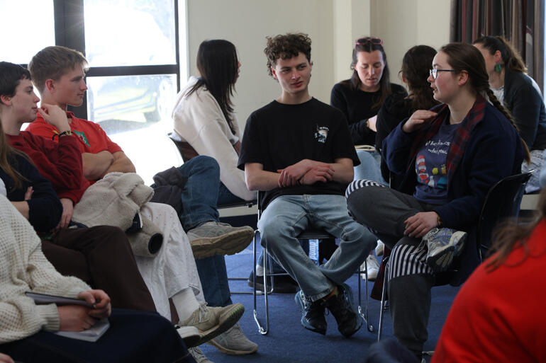 Youth leaders discuss the insights they've heard during The Abbey's 'Working through anxiety' workshop. 